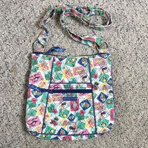 Vera Bradley Hipster Crossbody Bag with Colorful Postage Stamp Pattern